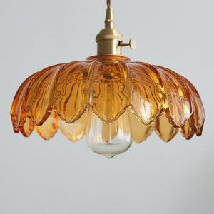 Vintage Pendant Light Glazed Floral Hanging Lamp