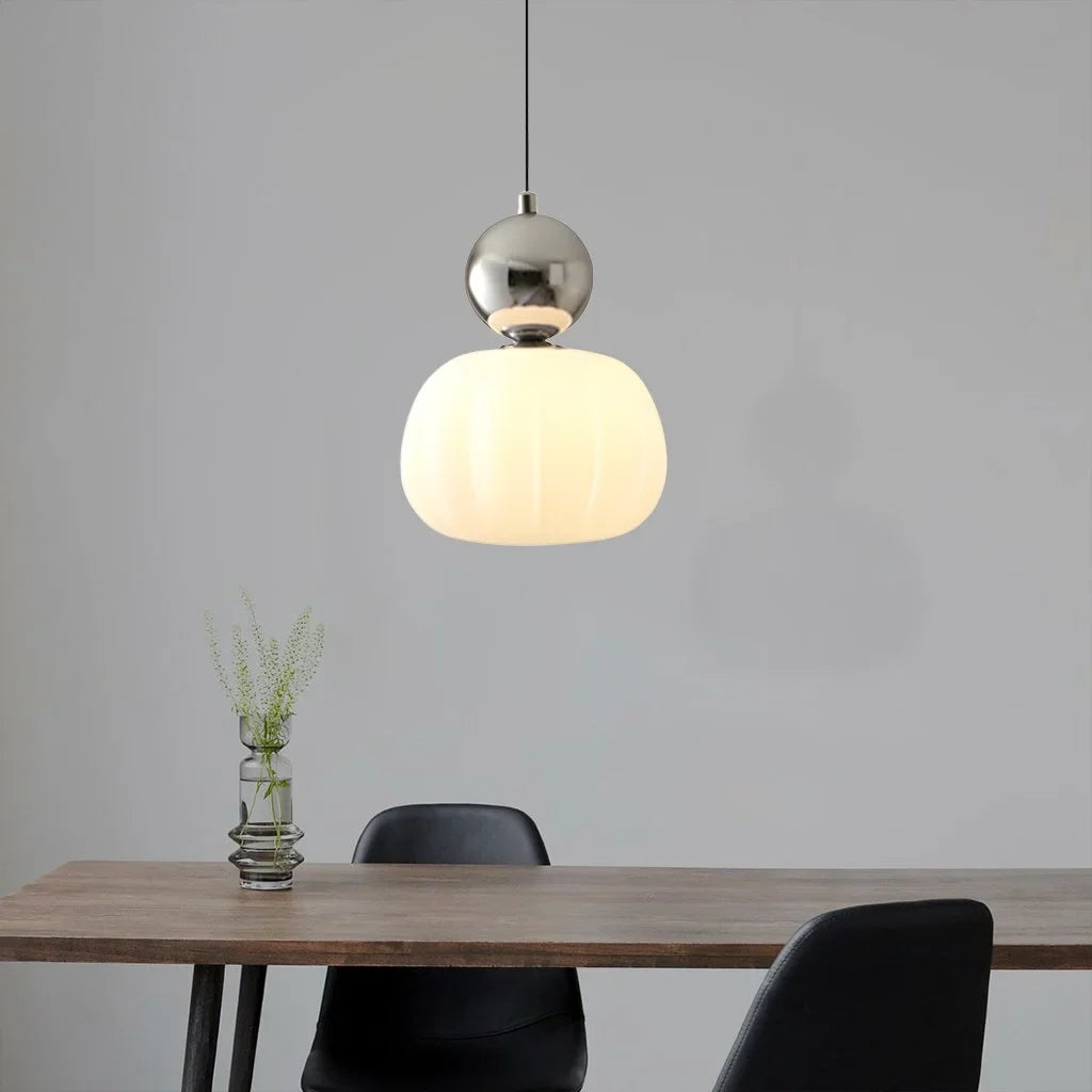 Modern Cream Pendant Light with G9 Bulb – Adjustable Height Fixture