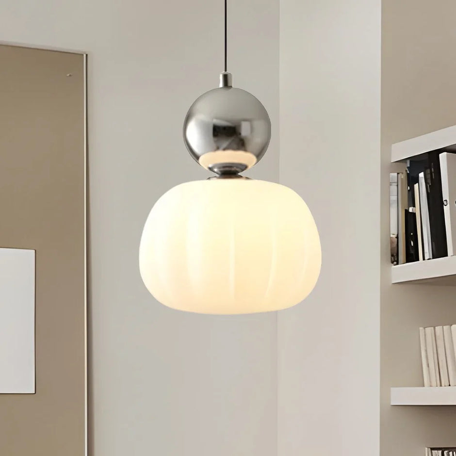 Modern Cream Pendant Light with G9 Bulb – Adjustable Height Fixture