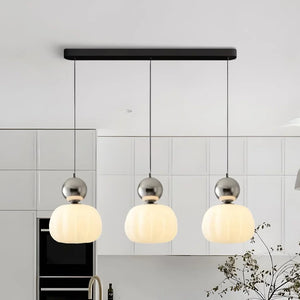 Modern Cream Pendant Light with G9 Bulb – Adjustable Height Fixture