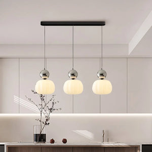 Modern Cream Pendant Light with G9 Bulb – Adjustable Height Fixture