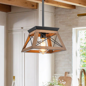Pendant Lighting Single Light Square Rustic