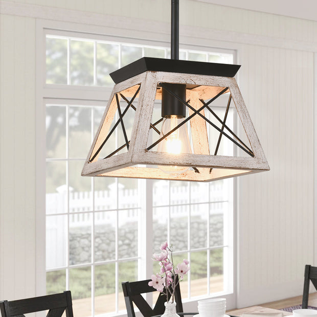 Pendant Lighting Single Light Square Rustic