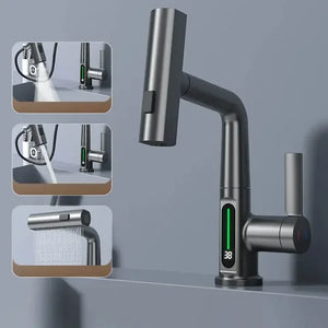 HydroFlow | Kitchen Tap – Digital Temperature Display & Multi-Spray Modes