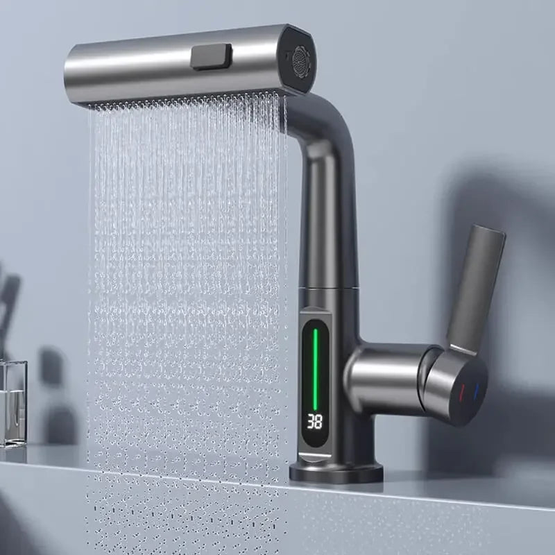 HydroFlow | Kitchen Tap – Digital Temperature Display & Multi-Spray Modes
