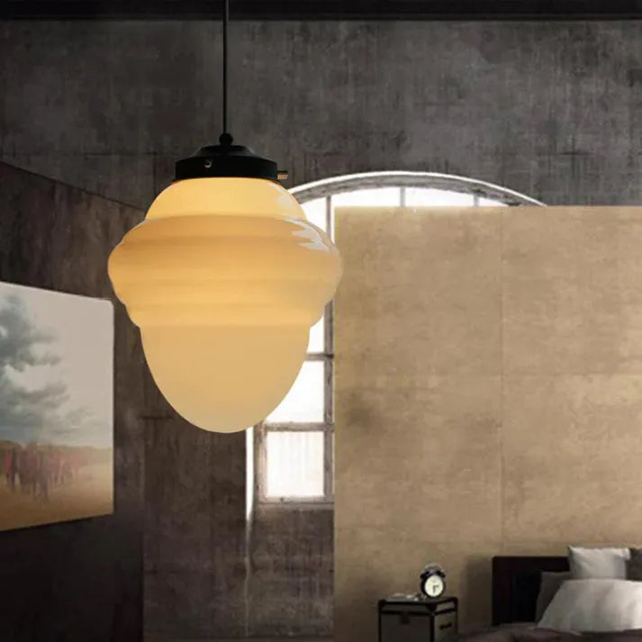 Vintage White Milk Glass Pendant Light