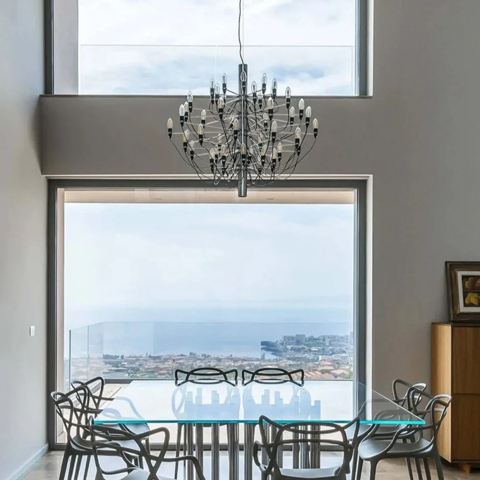 Modern Multi-Light Chandelier – Contemporary Ceiling Fixture for Large Spaces