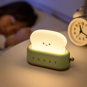 Cute Toaster Night Light – Adjustable LED Bedside Lamp for Bedroom, Dorm & Office Décor