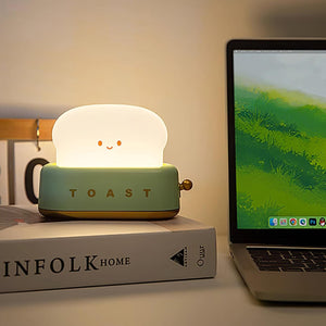 Cute Toaster Night Light – Adjustable LED Bedside Lamp for Bedroom, Dorm & Office Décor