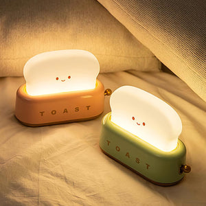 Cute Toaster Night Light – Adjustable LED Bedside Lamp for Bedroom, Dorm & Office Décor