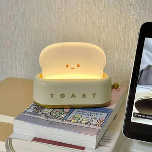 Cute Toaster Night Light – Adjustable LED Bedside Lamp for Bedroom, Dorm & Office Décor