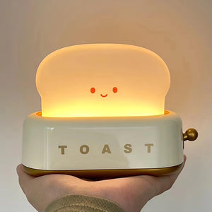 Cute Toaster Night Light – Adjustable LED Bedside Lamp for Bedroom, Dorm & Office Décor