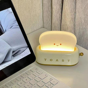 Cute Toaster Night Light – Adjustable LED Bedside Lamp for Bedroom, Dorm & Office Décor