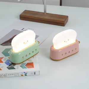 Cute Toaster Night Light – Adjustable LED Bedside Lamp for Bedroom, Dorm & Office Décor
