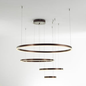 Modern Pendant Light Tir-Circle, Black/Gold/Coffee, Metal