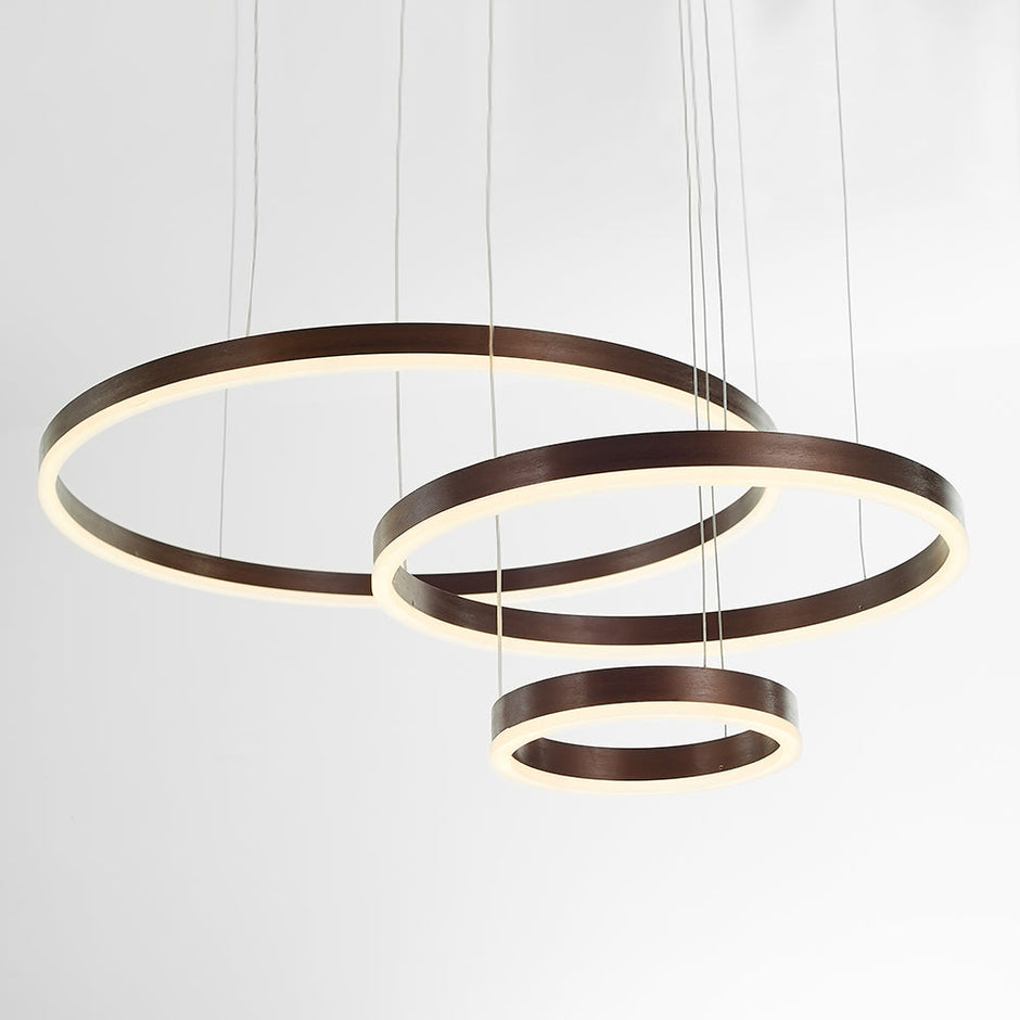 Modern Pendant Light Tir-Circle, Black/Gold/Coffee, Metal