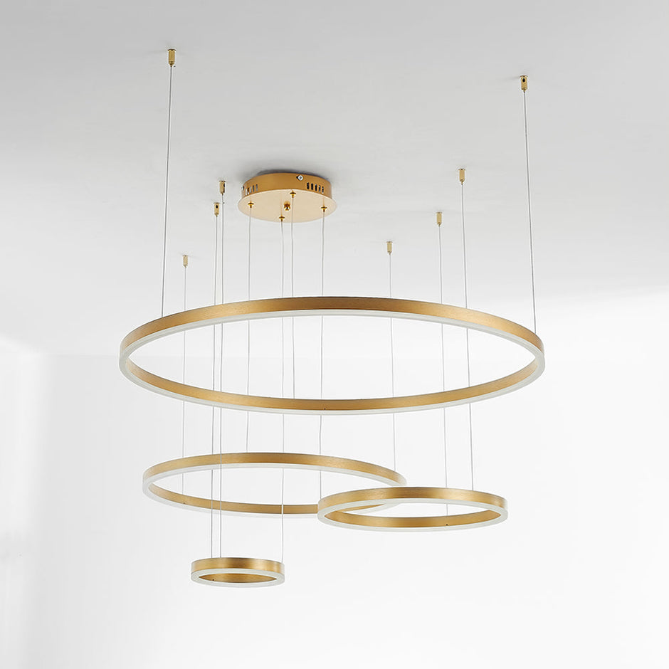 Modern Pendant Light Tir-Circle, Black/Gold/Coffee, Metal