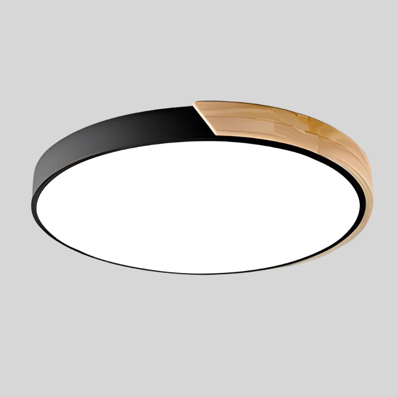Nordic Wooden Circular Ceiling Light_  Modern Macaroon Design For Living Spaces