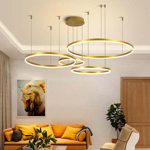 Modern Pendant Light Tir-Circle, Black/Gold/Coffee, Metal