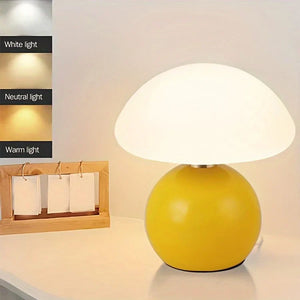 Mushroom Table Lamp French Cream Adjustable LED Lighting