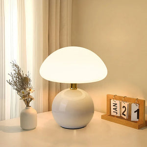 Mushroom Table Lamp French Cream Adjustable LED Lighting