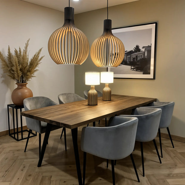 Wooden Pendant Light, Ø35cm Ø45cm Ø55cm