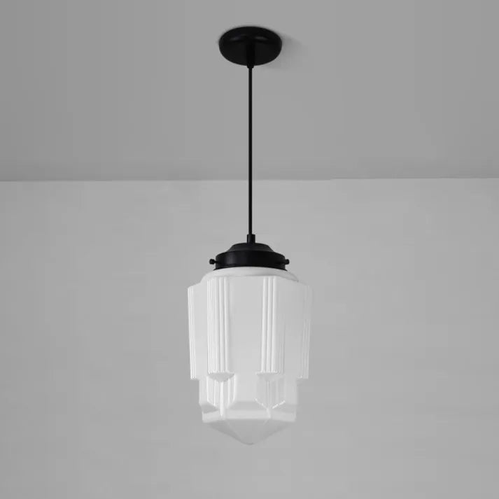 Vintage White Milk Glass Pendant Light