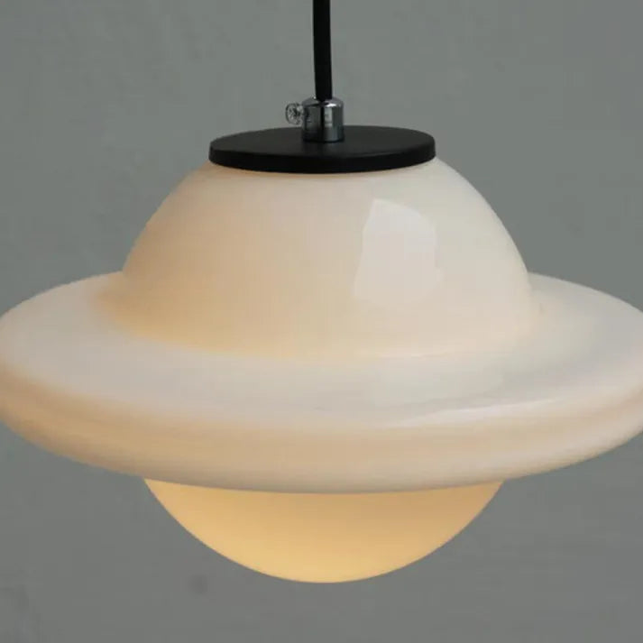 Vintage White Milk Glass Pendant Light