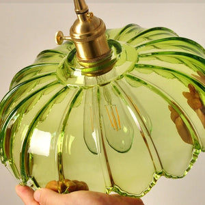 Vintage Pendant Light Glazed Floral Hanging Lamp