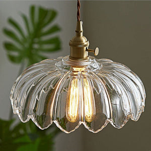 Vintage Pendant Light Glazed Floral Hanging Lamp
