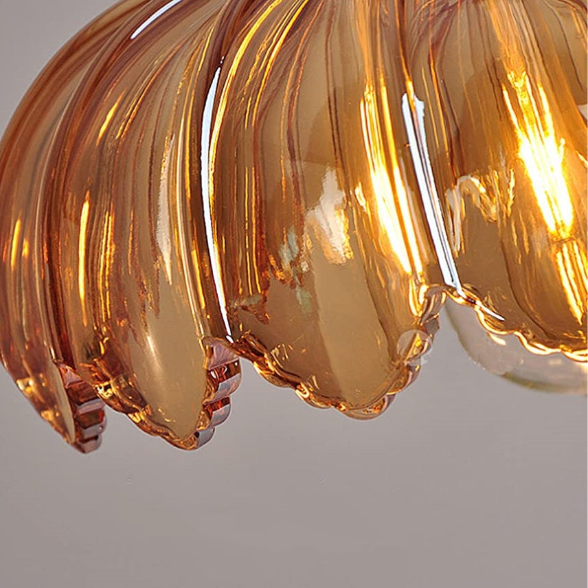 Vintage Pendant Light Glazed Floral Hanging Lamp