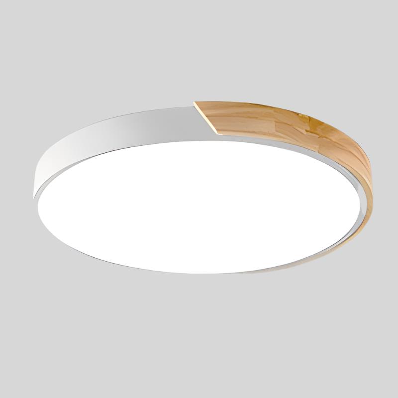 Nordic Wooden Circular Ceiling Light_  Modern Macaroon Design For Living Spaces