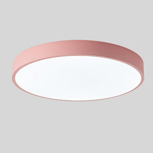 Nordic Wooden Circular Ceiling Light_  Modern Macaroon Design For Living Spaces