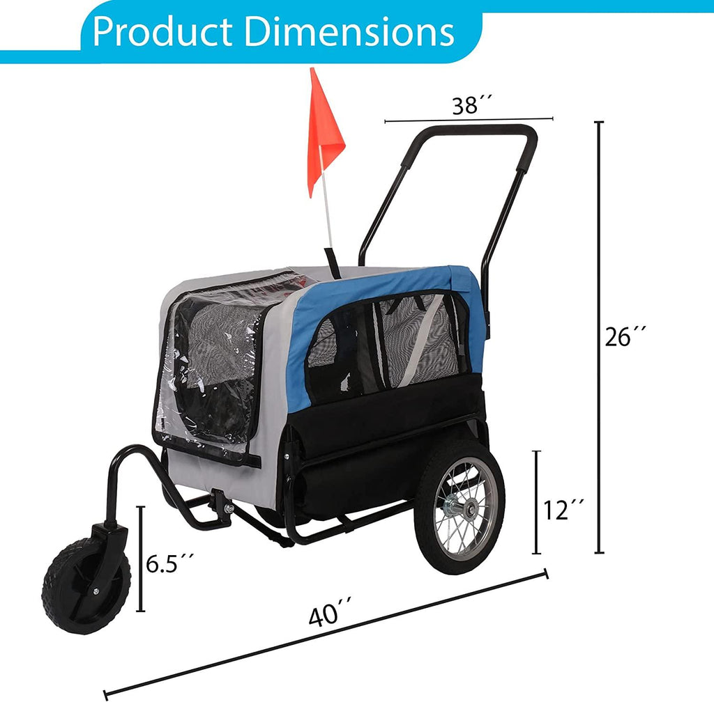 Dog Carrier Cart 2 in 1 Dog Stroller for Travel - MOSKBITE