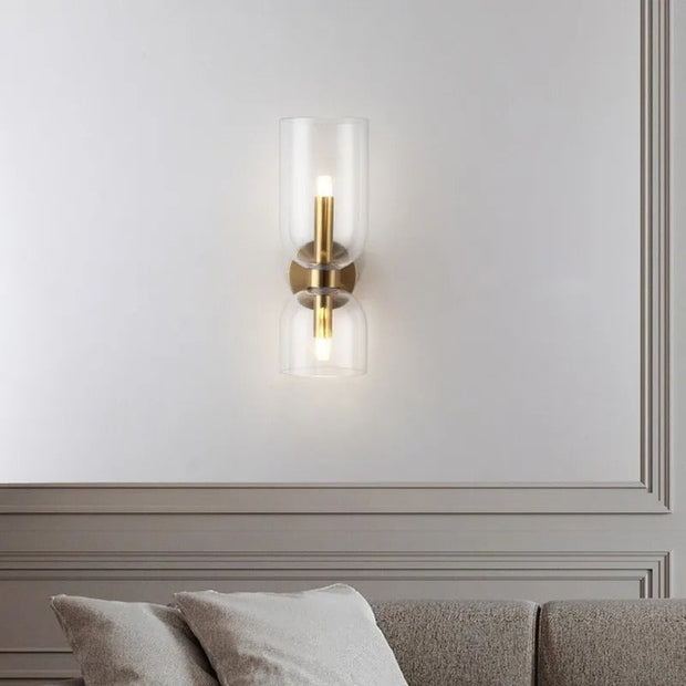 Modern Glass Wall Lamp – Dual LED Light Fixture for Hallways and Bedrooms