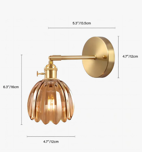 Retro Wall Lamp Flower Bud Tulip Glass
