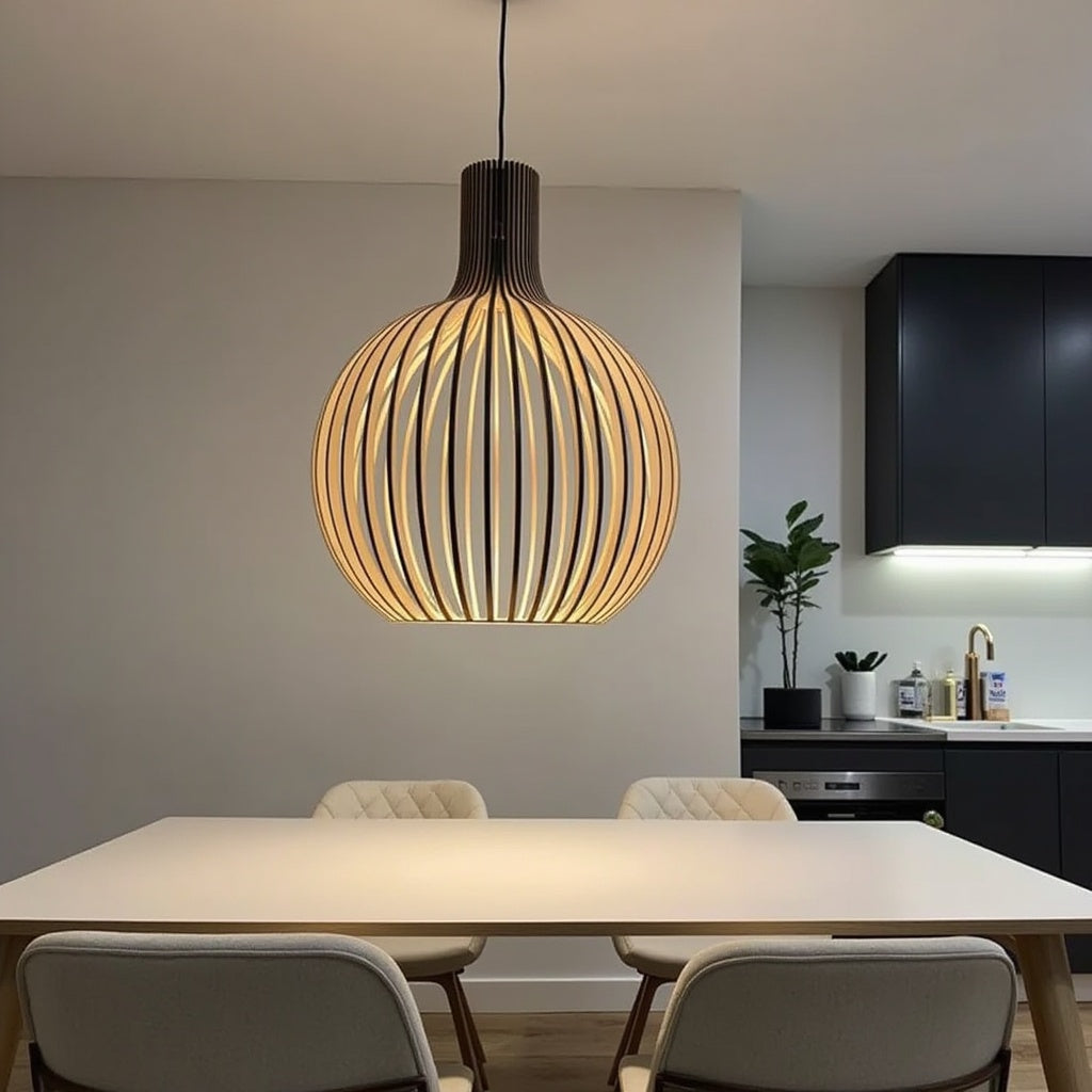 Wooden Pendant Light, Ø35cm Ø45cm Ø55cm