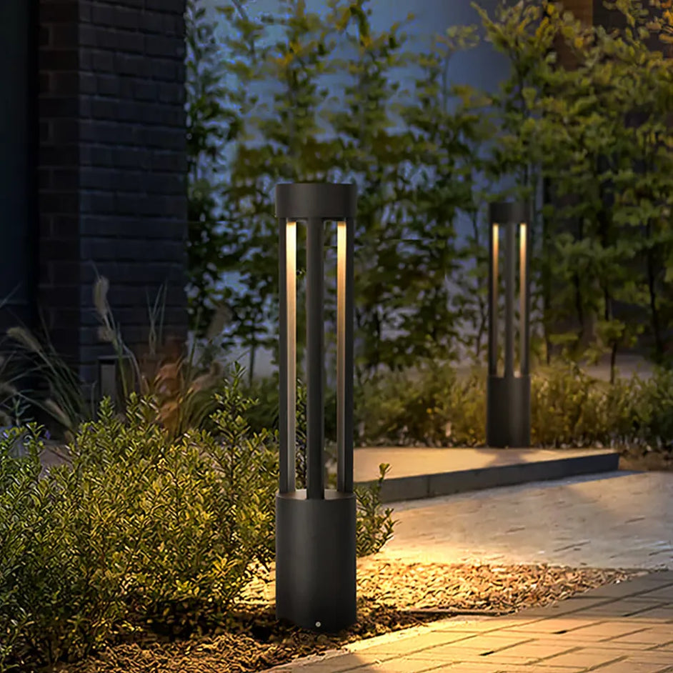 80CM Black Hollow Led Outdoor Bollard Lights - MOSKBITE