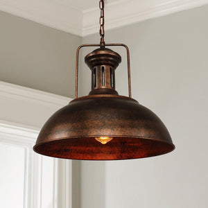Pendant Light for Farmhouse Rustic Rusty Dome