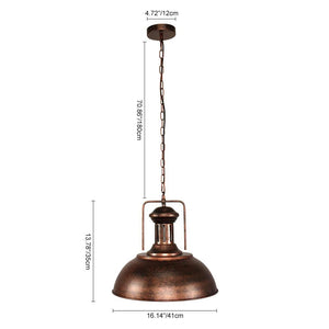 Pendant Light for Farmhouse Rustic Rusty Dome