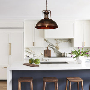 Pendant Light for Farmhouse Rustic Rusty Dome