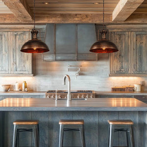 Pendant Light for Farmhouse Rustic Rusty Dome