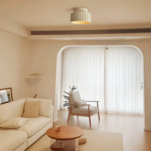 Ceiling Light Cream Style Vintage Drum Semi Flush Mount