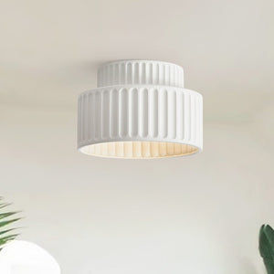 Ceiling Light Cream Style Vintage Drum Semi Flush Mount