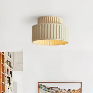 Ceiling Light Cream Style Vintage Drum Semi Flush Mount