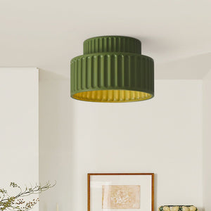 Ceiling Light Cream Style Vintage Drum Semi Flush Mount