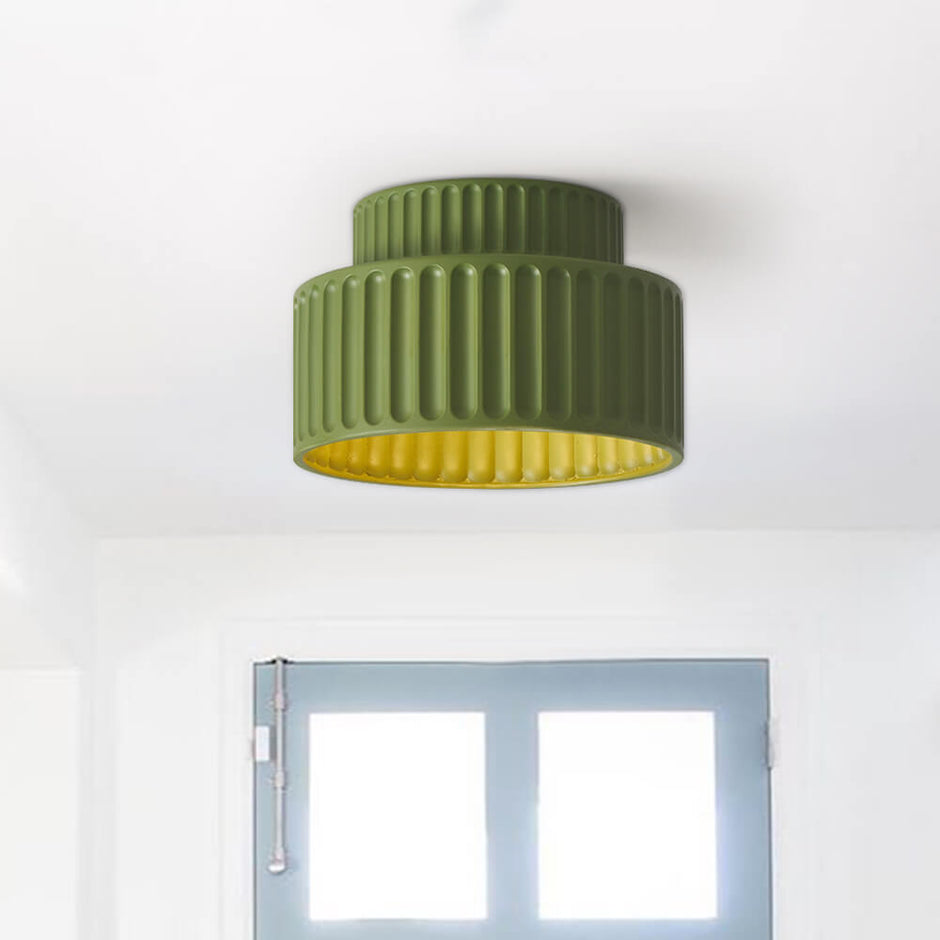 Ceiling Light Cream Style Vintage Drum Semi Flush Mount