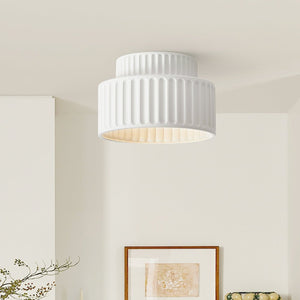 Ceiling Light Cream Style Vintage Drum Semi Flush Mount
