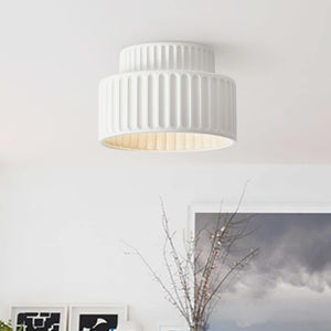 Ceiling Light Cream Style Vintage Drum Semi Flush Mount