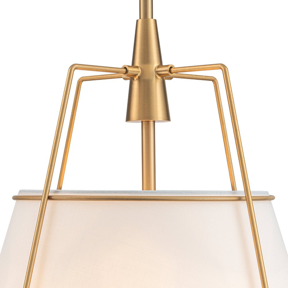 Minimalist Linen Pendant Lamp – 4-Light Brass Fixture for Modern Homes